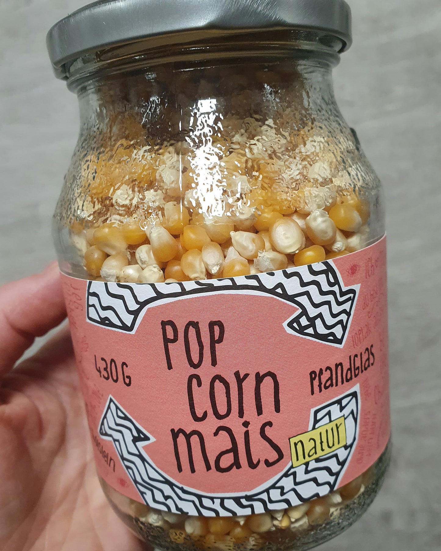 Popcorn Mais natur im Pfandglas
