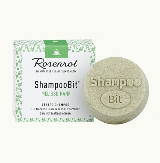 ShampooBit, groß, festes Shampoo „Melisse-Hanf“ für trockenes Haar